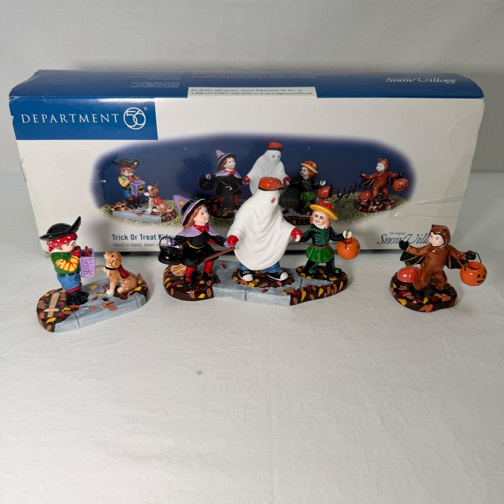 Department 56 Snow Village Halloween Trick Or Treat Kids 54937 Retired Set of 3